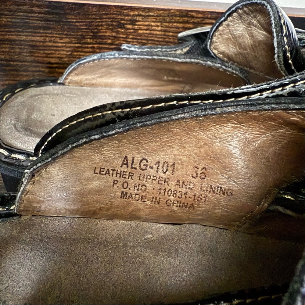 Alegria PG Lite Lad. ALG 101 Black Patent Leather Clogs Women’s Size 36 (6-6.5) - Picture 4 of 6